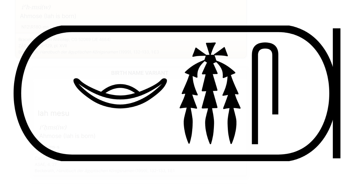 Cartouche: Yakhu-Moses (N12, F31, S29)